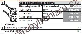 Sada zdvihačů pro TIP-ON / LF=1500-4900 